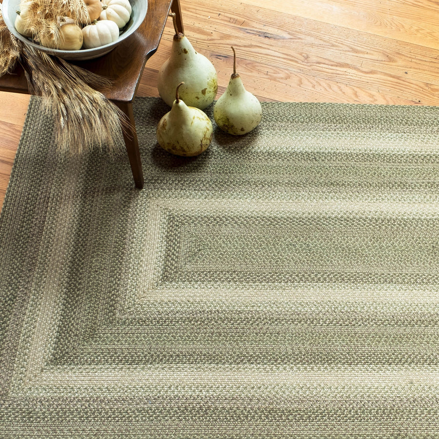 Grassland green jute braided rug